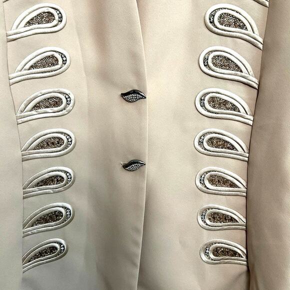 Vintage Moshita Couture Beaded Jacket 20 Champagne Evening Statement Glam Deco - Picture 7 of 13